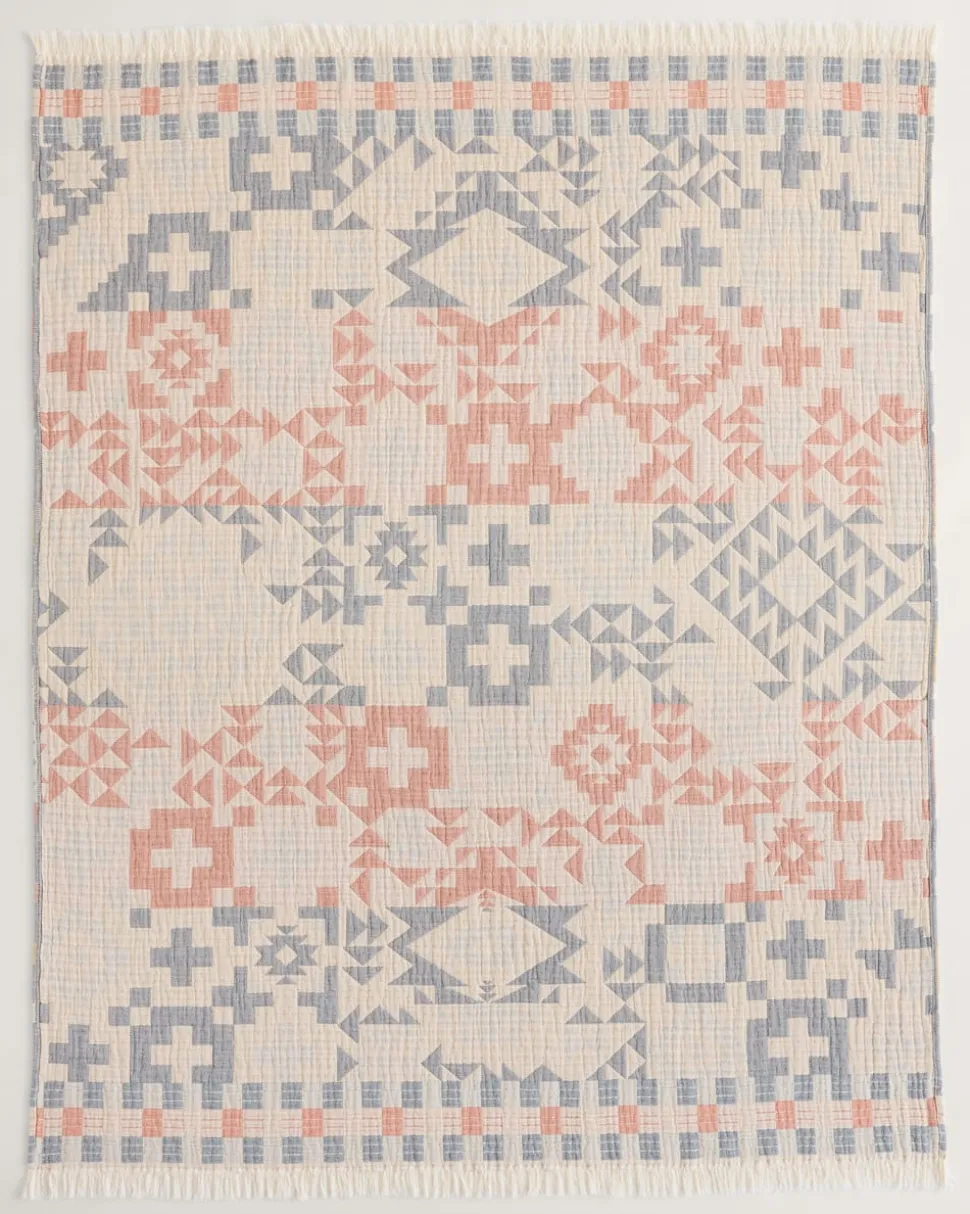 BLUE RIDGE ORGANIC COTTON FRINGED THROW